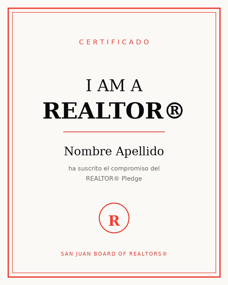 Certificado REALTOR® — Nombre Apellido